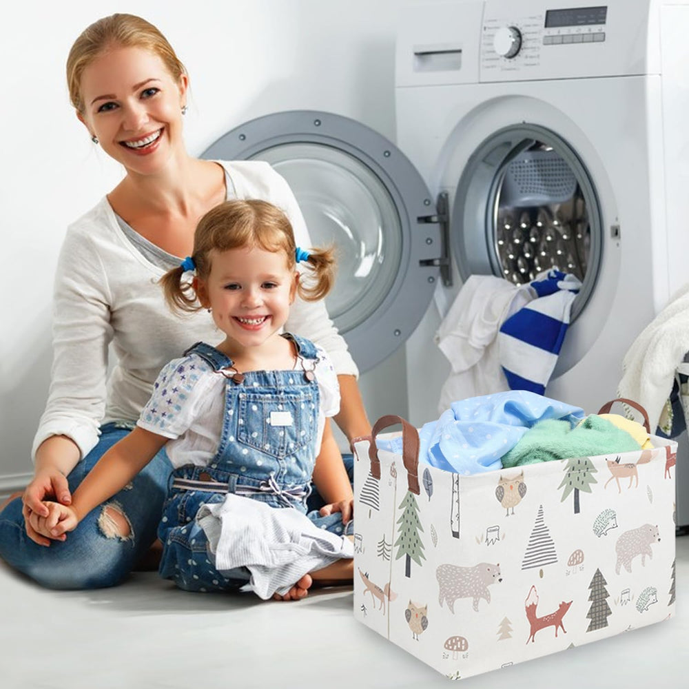 FXOCSHE rectangular animals basket in nursery decor elevates organization.