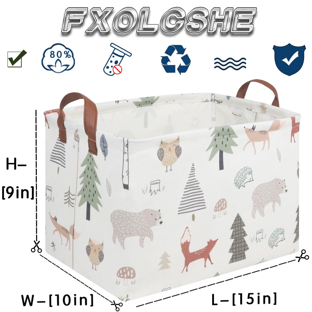 FXOCSHE rectangular animals basket versatile organizer for toys and clothes.