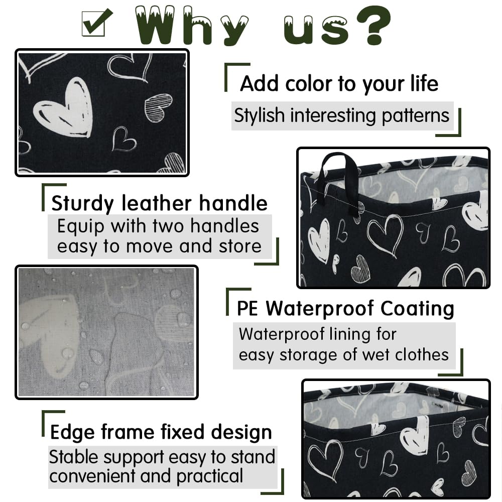 FXOCSHE folded rectangular black gift basket demonstrates space-saving design