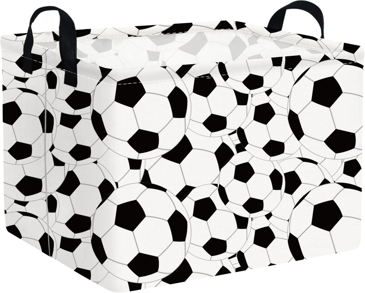 FXOCSHE rectangular Easter soccer basket open shows roomy 15L capacity for toys.