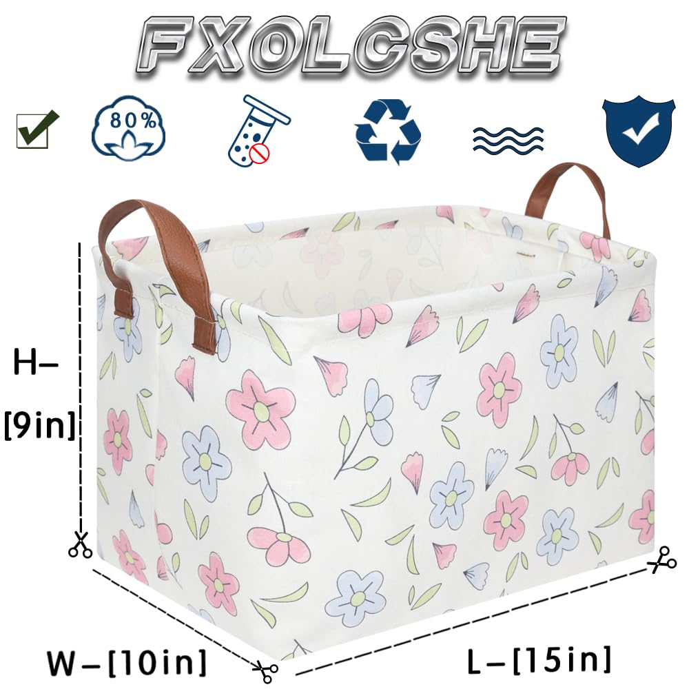 FXOCSHE nursery room setup using multiple baskets for decor and organization.