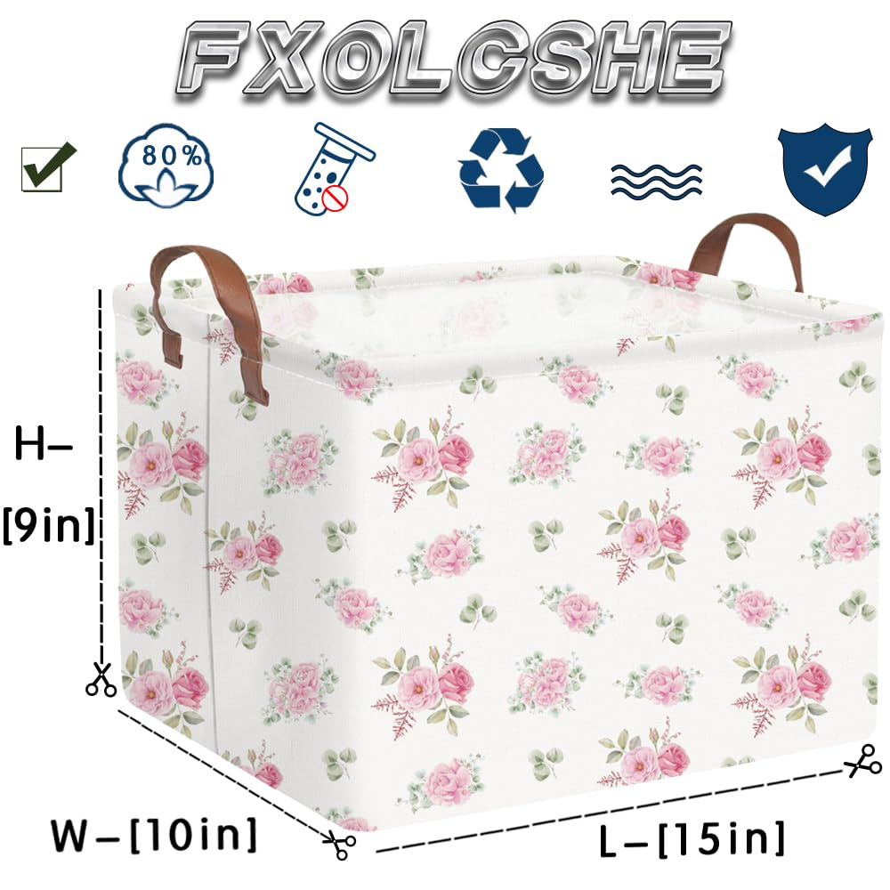 FXOCSHE rectangular rose pink basket leather handle for portability