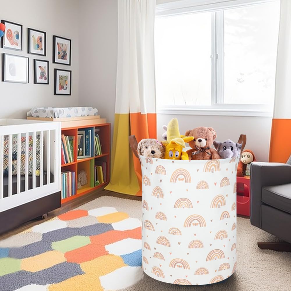 FXOCSHE room decor rainbow hamper in bedroom adds stylish storage.