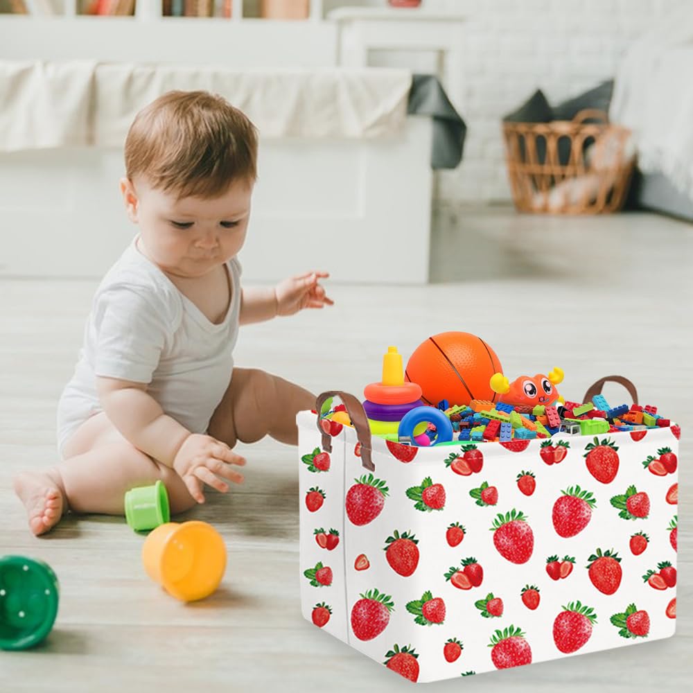 FXOCSHE strawberry basket leather-handle for portability