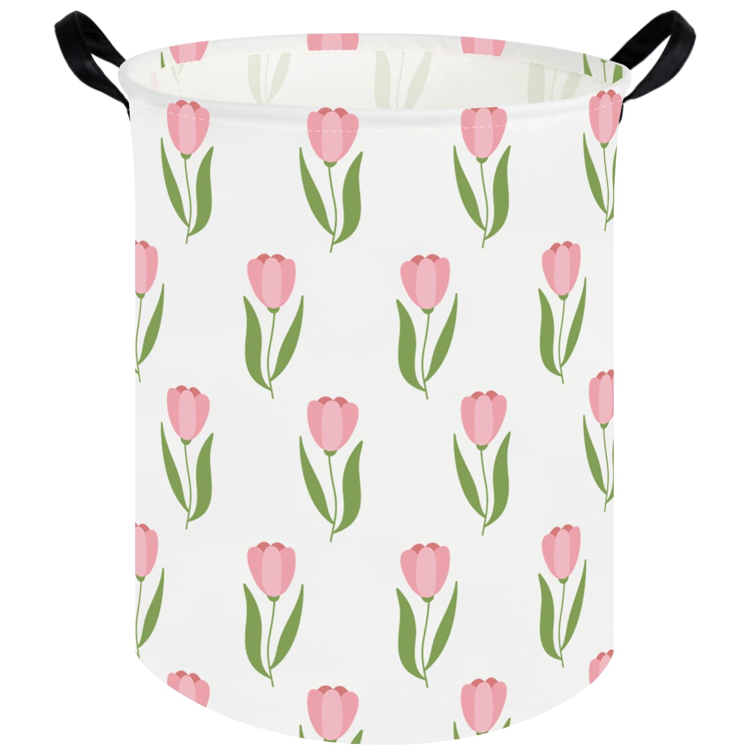 FXOCSHE Tulip hamper folded demonstrates compact storage for toys and clothes
