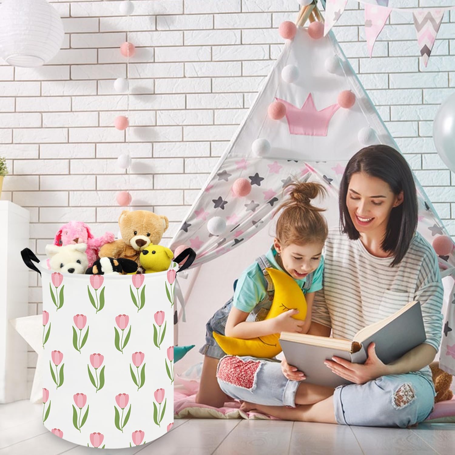 FXOCSHE Tulip hamper open-stand highlights easy setup and quick access