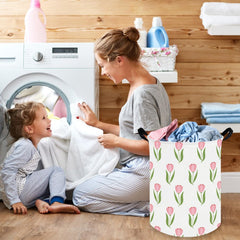FXOCSHE Tulip hamper waterproof-coating ensures simple wipe-clean durability