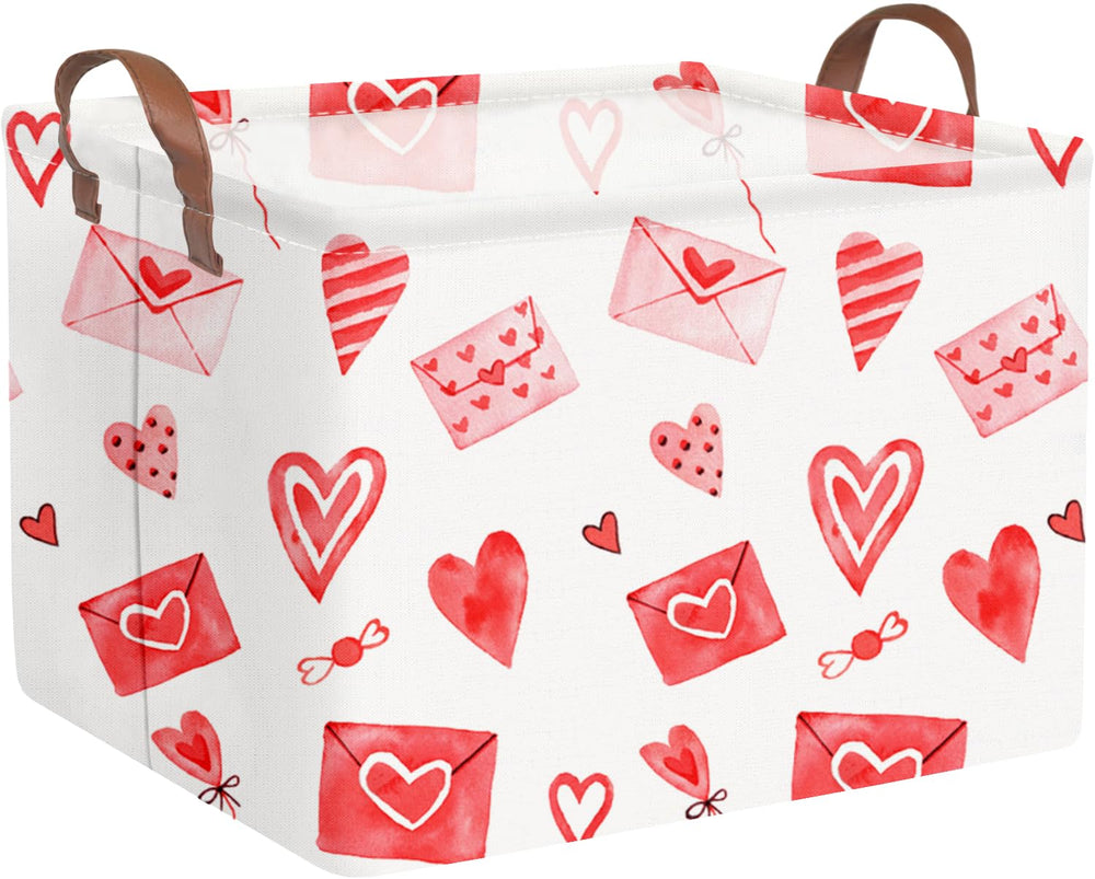 FXOCSHE pink heart basket front view for versatile storage