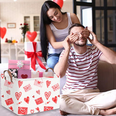 FXOCSHE pink heart basket opened to show collapsible structure