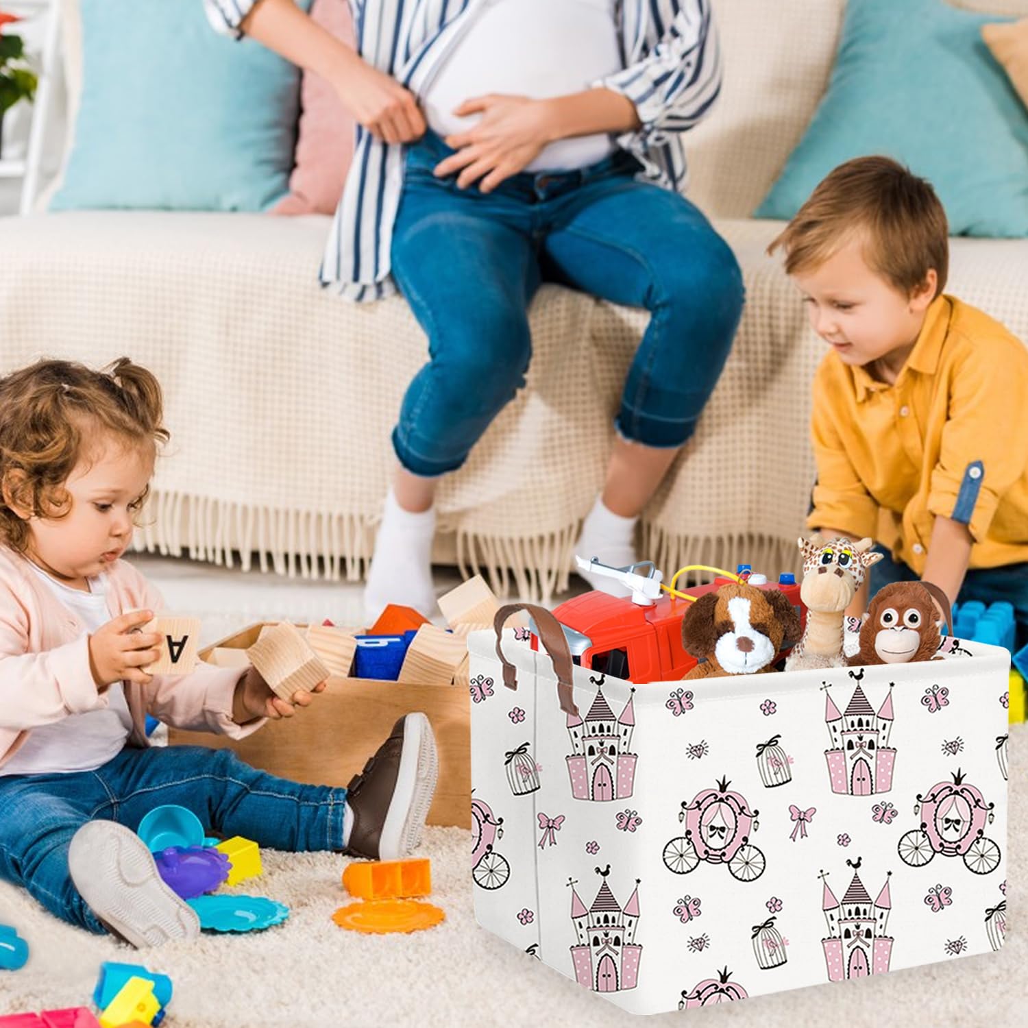 FXOCSHE waterproof canvas storage basket protects items from moisture.