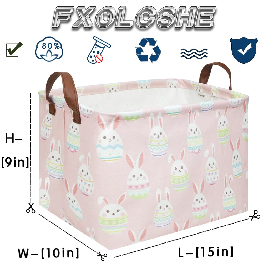 FXOCSHE pink basket with waterproof inner coating for easy cleaning