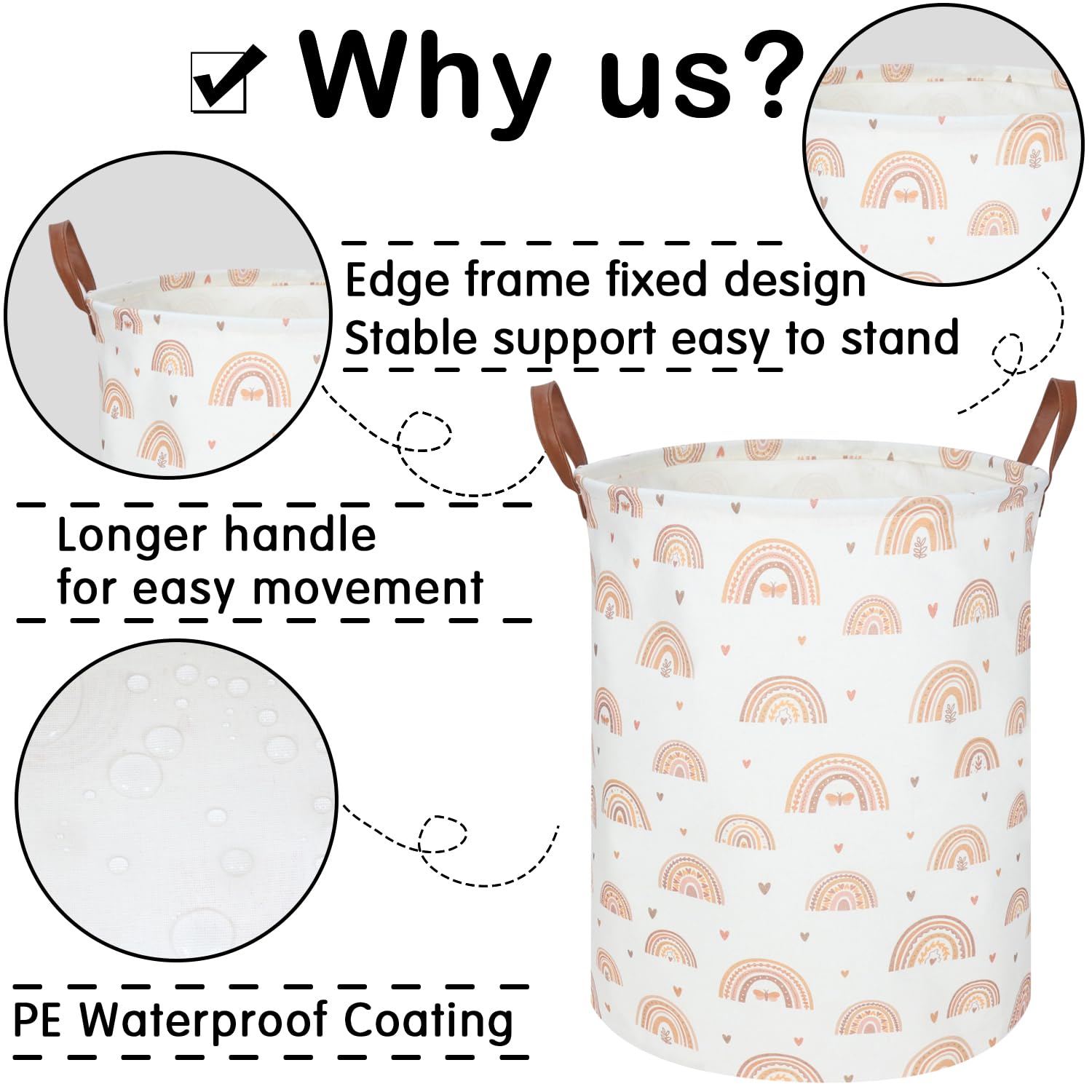 FXOCSHE waterproof lining laundry hamper is easy to wipe clean.