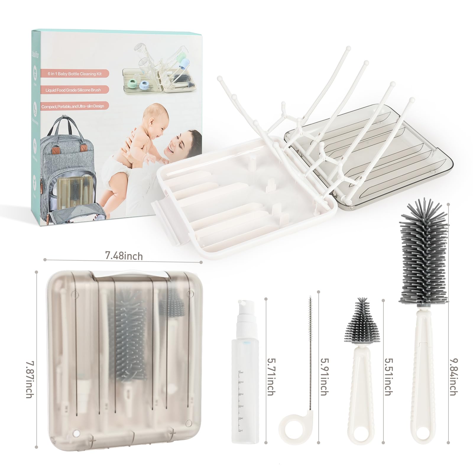 FXXQHT Nipple brush for thorough bottle nipple cleaning