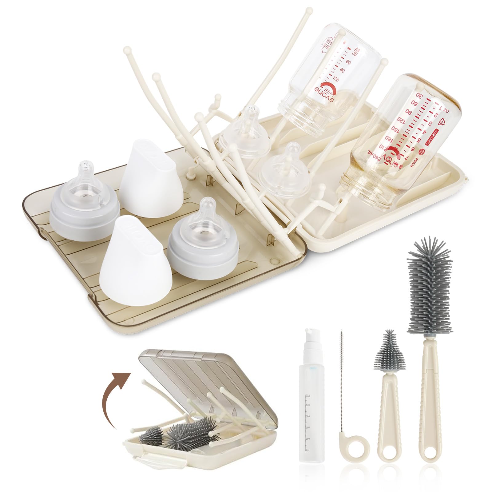 FXXQHT silicone bottle brush cleans narrow-neck bottles thoroughly