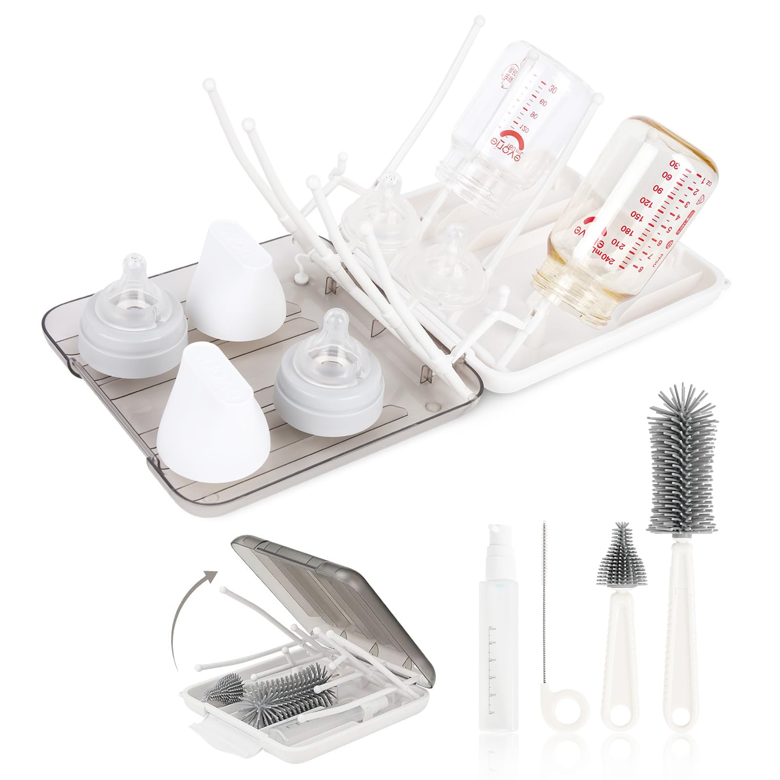 FXXQHT Silicone bottle brush cleans narrow-neck bottles with precision