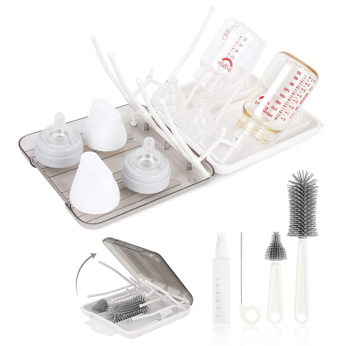FXXQHT Silicone bottle brush cleans narrow-neck bottles with precision