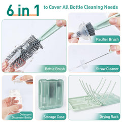FXXQHT foldable drying rack keeps bottles organized on trips.
