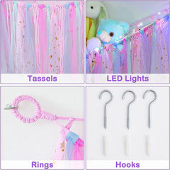 FYANER stuffed animal hammock mesh pockets protect plush toys and save floor space