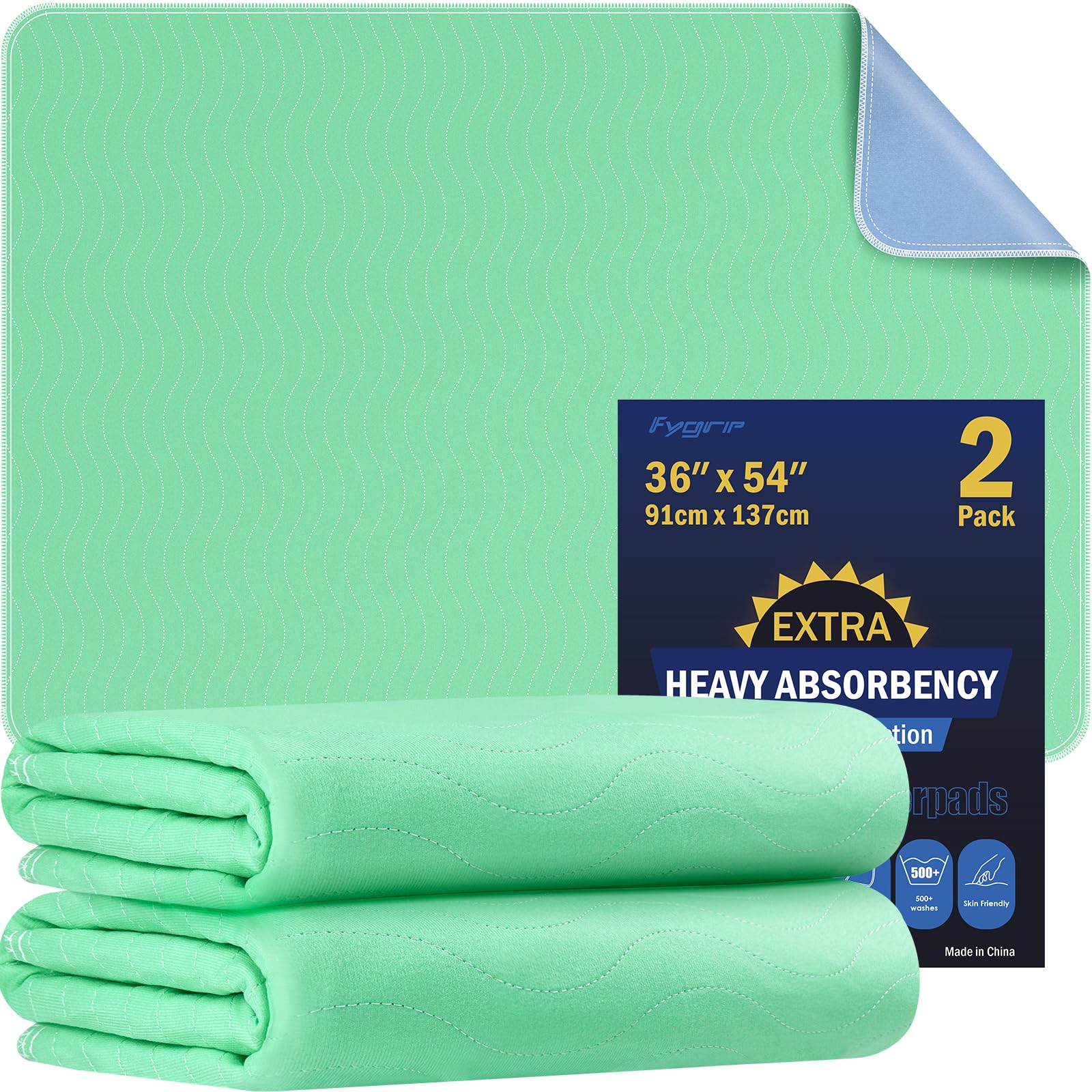 FYGRIP 4-layer waterproof bed pad provides secure overnight protection.