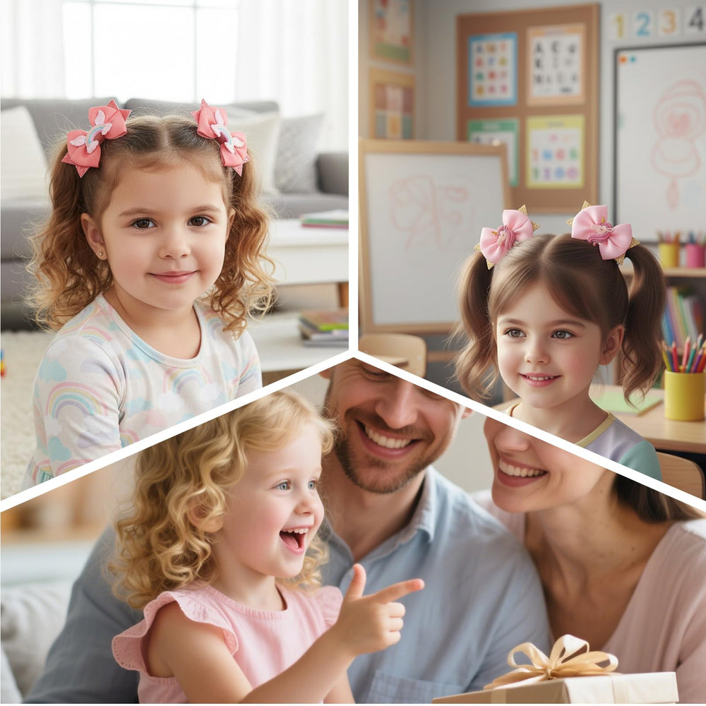 Fymueth gift-ready unicorn hair bows ideal for birthdays.