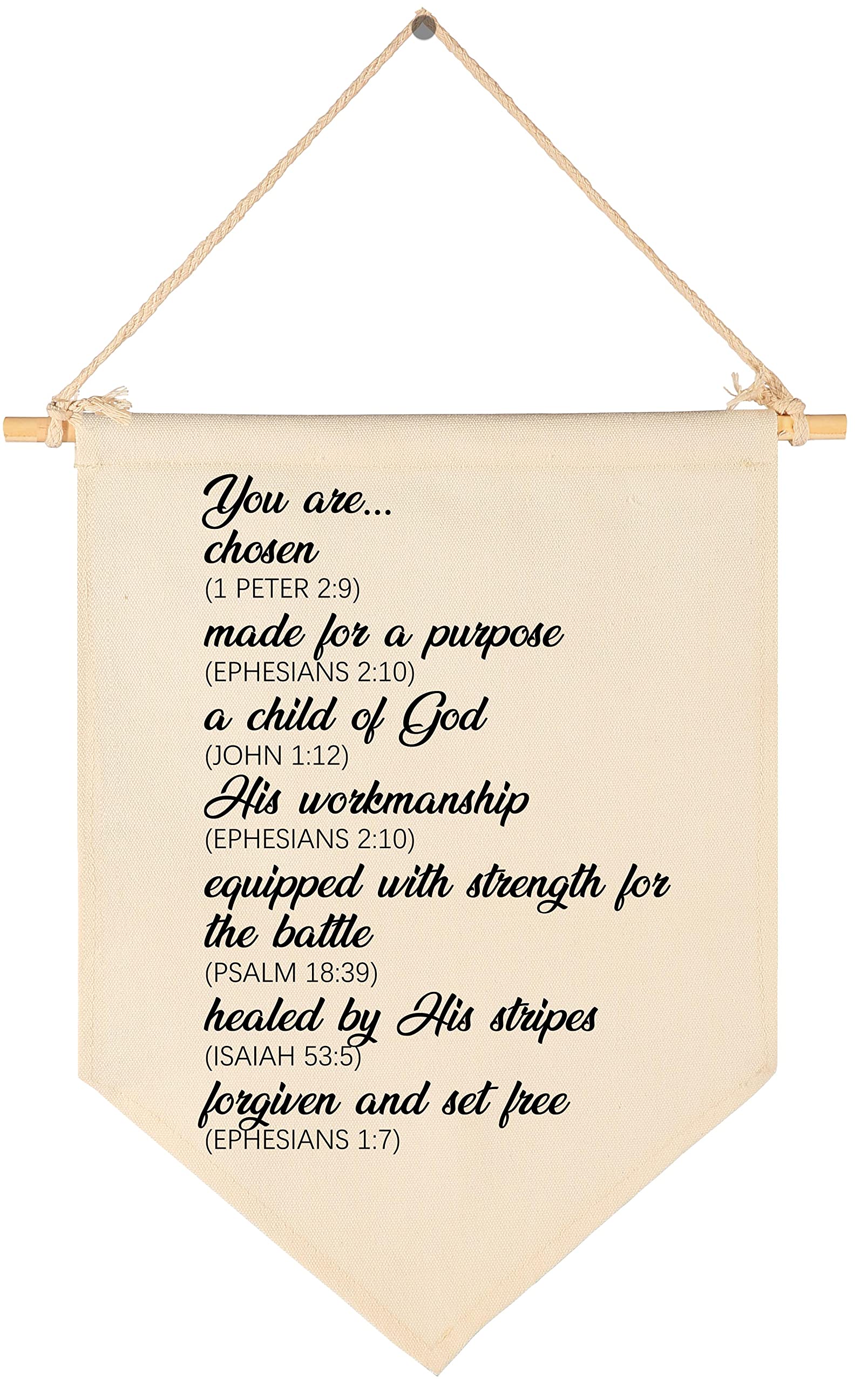 FYSIA baby pennant banner closeup on beige canvas, lightweight and easy to hang.