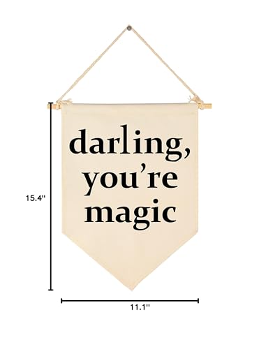 FYSIA beige canvas banner blends with neutral room palette and decor