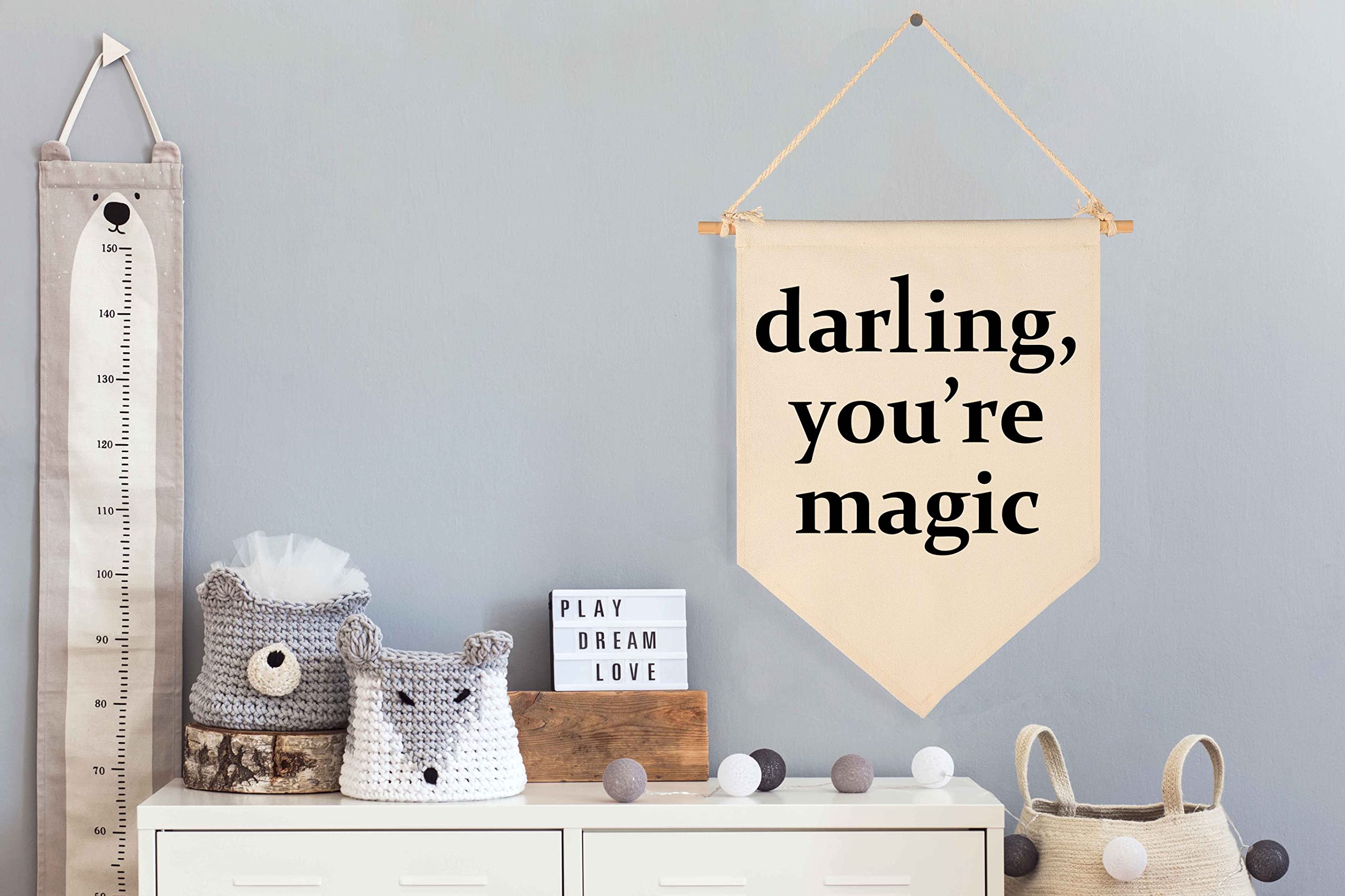 FYSIA banner hanging with twine and stick emphasizes easy lightweight installation