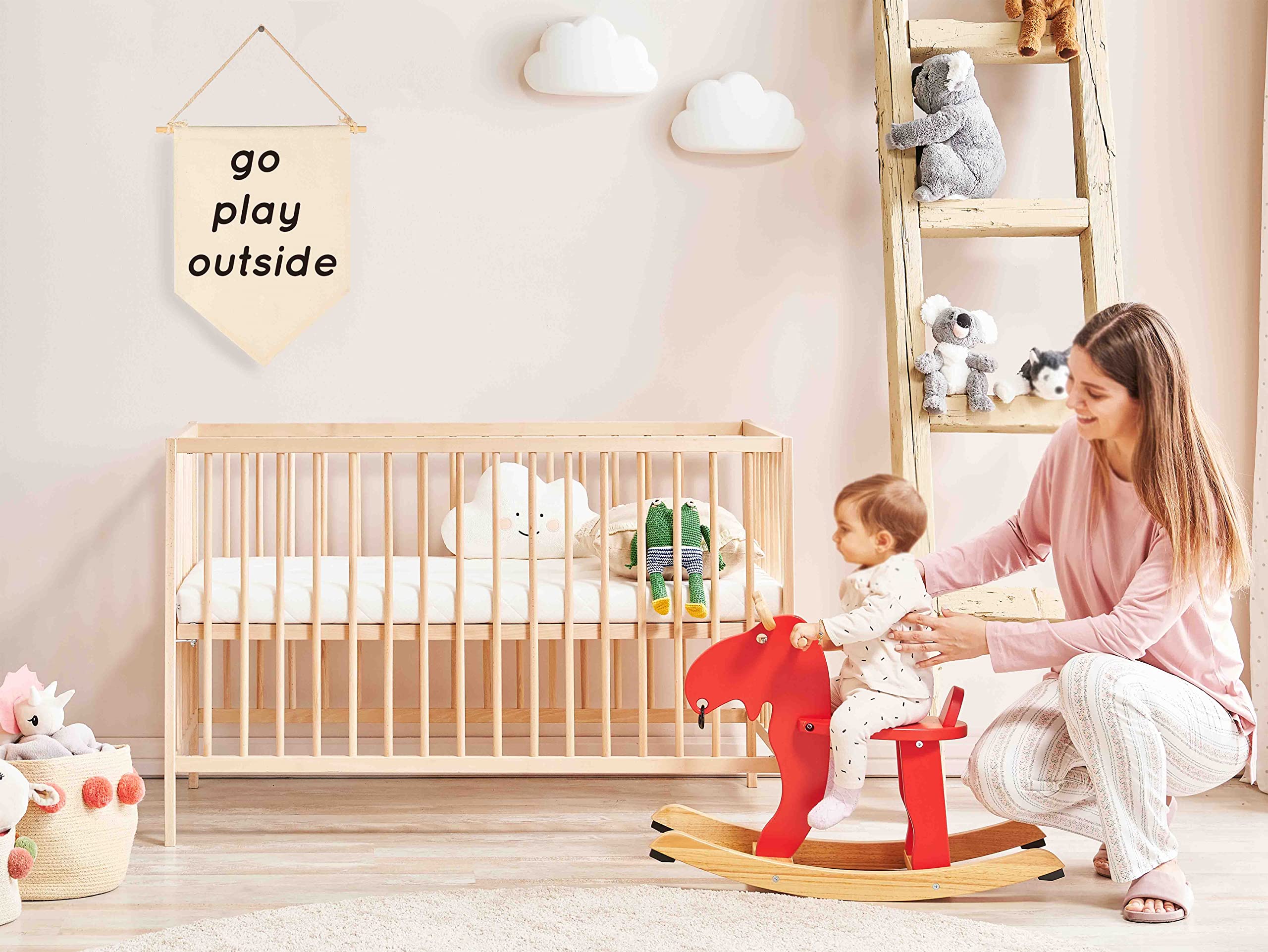 FYSIA Go Play Outside pennant canvas decor sparks imaginative play in kids' rooms