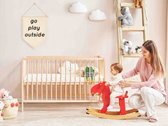 FYSIA Go Play Outside pennant canvas decor sparks imaginative play in kids' rooms