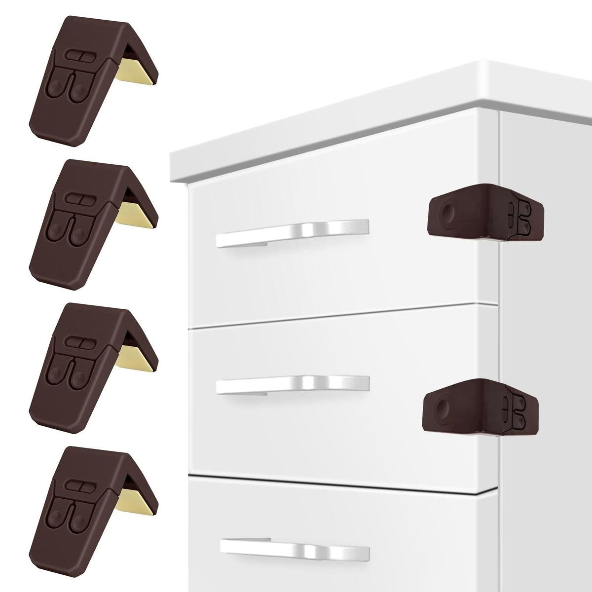 FYY cabinet locks 4-pack ready for quick baby-safety mounting.