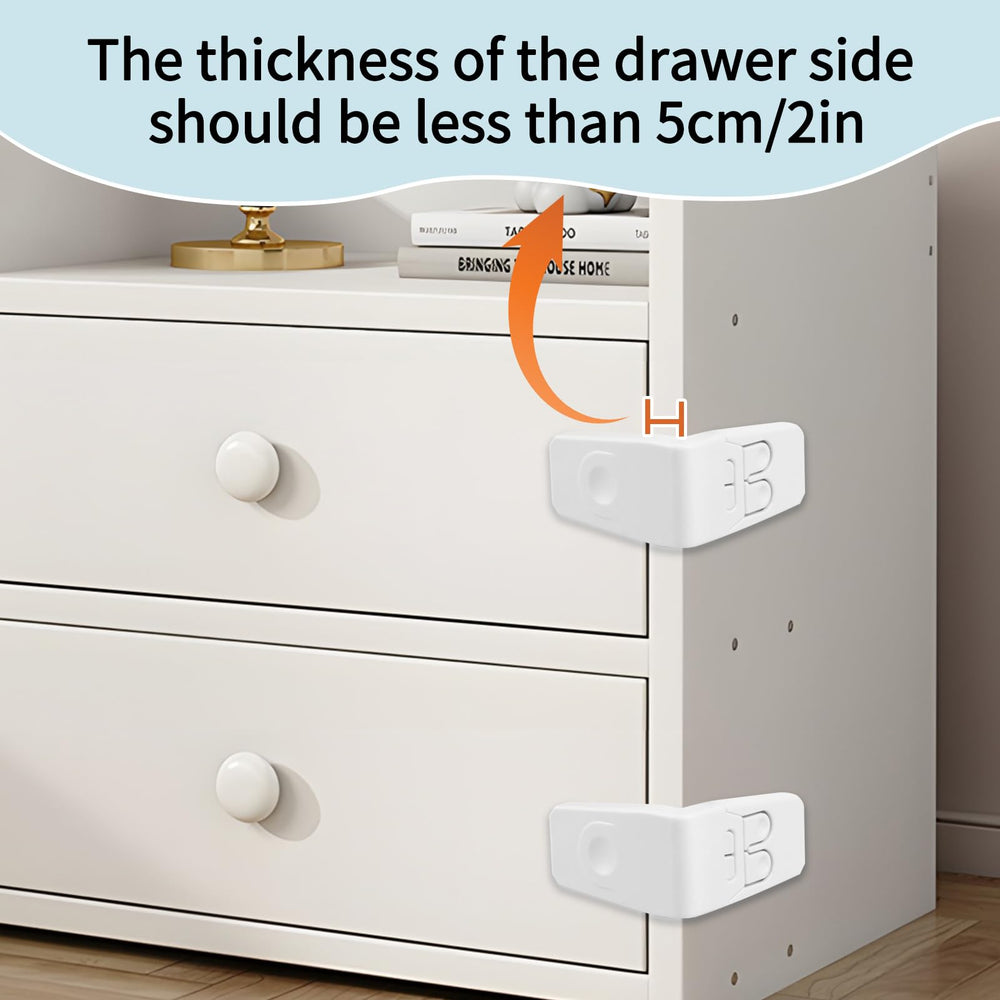 FYY lock engaged on cabinet door emphasizing child safety and peace of mind.