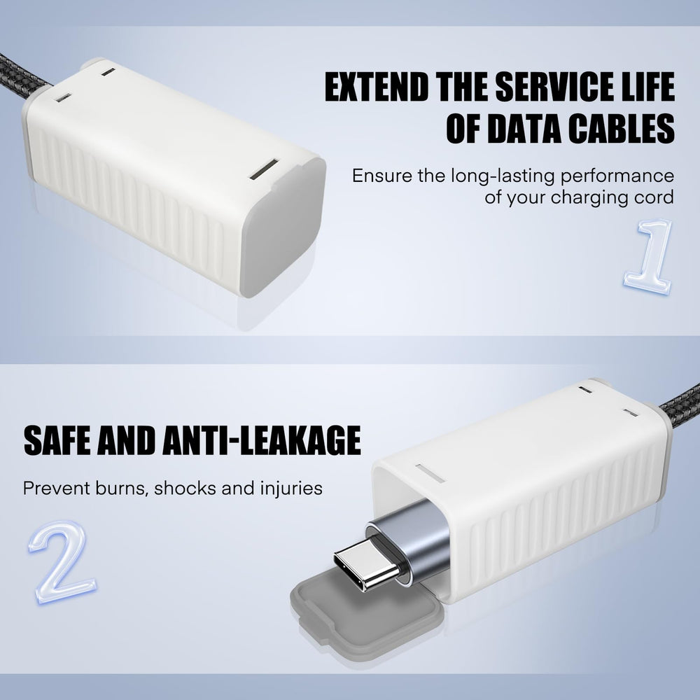 FYY cord cover top and bottom openings allow charging without removal.