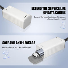 FYY cord cover top and bottom openings allow charging without removal.