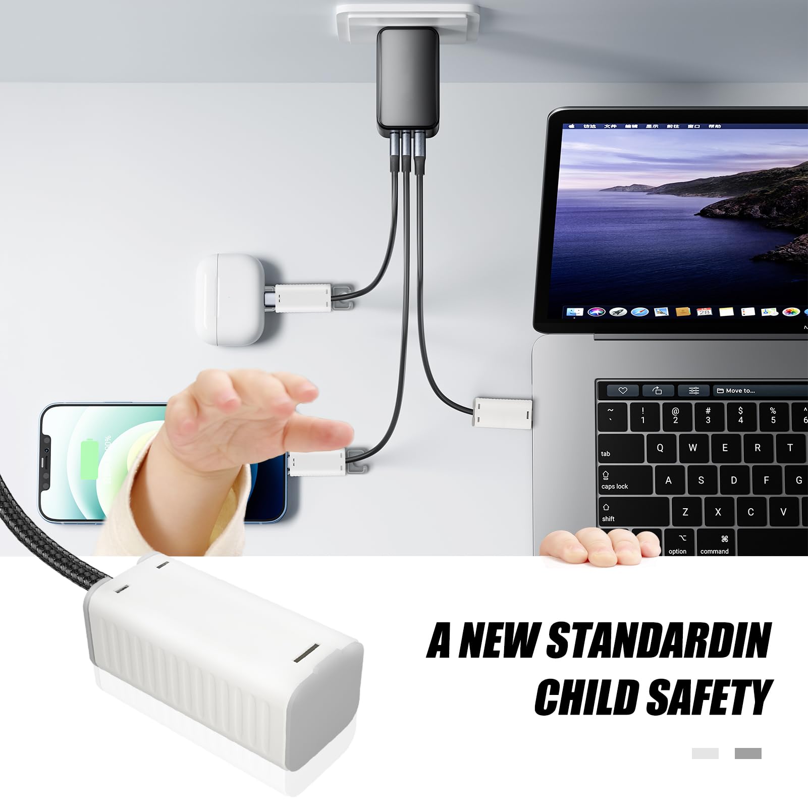 FYY cord cover compatible with Lightning, Type-C, Micro, and Mini USB cables.