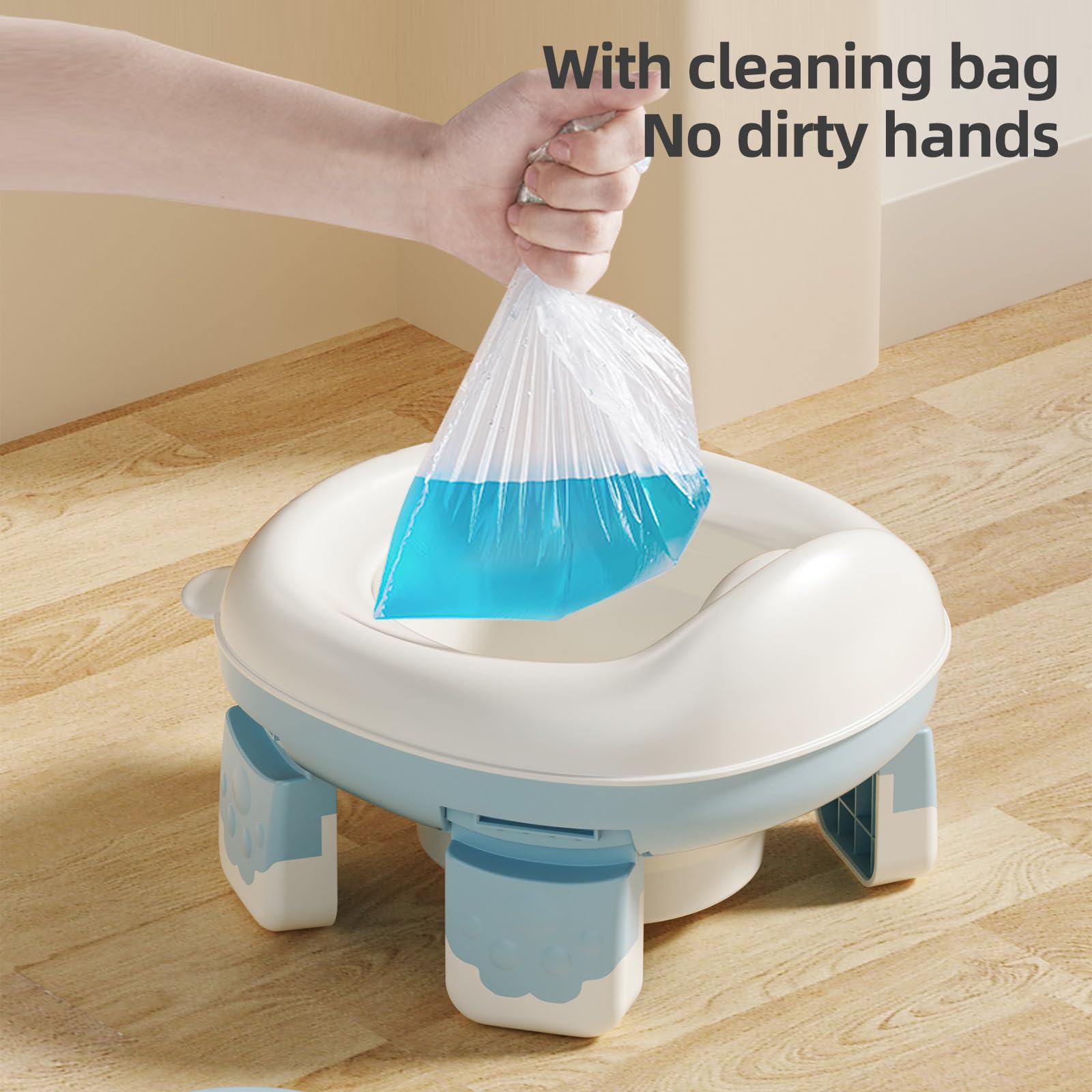 Fyylkj portable travel potty blue suitable for ages 15 months and up.