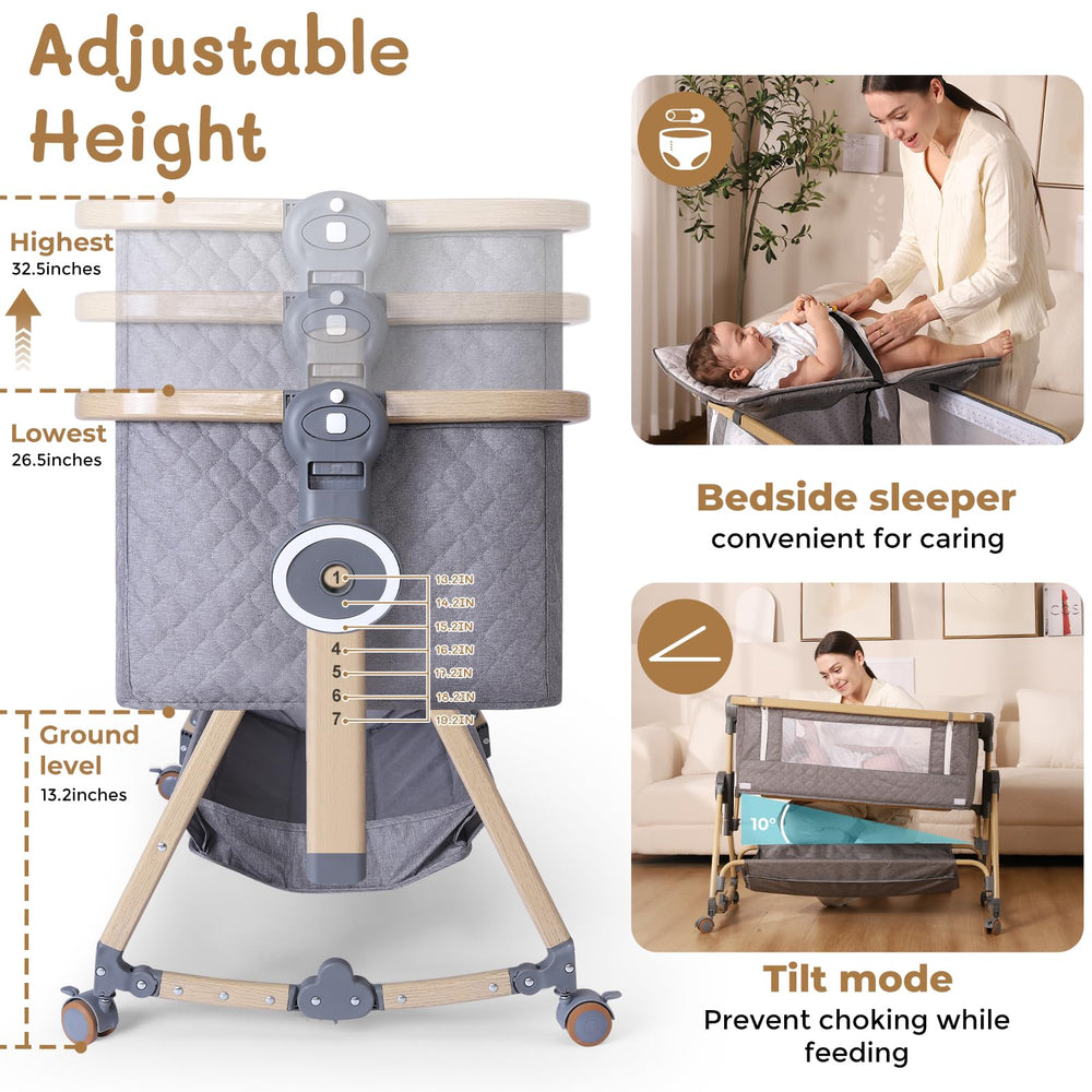 FYYWBABY baby bassinet mattress pad provides cushioned, breathable resting surface