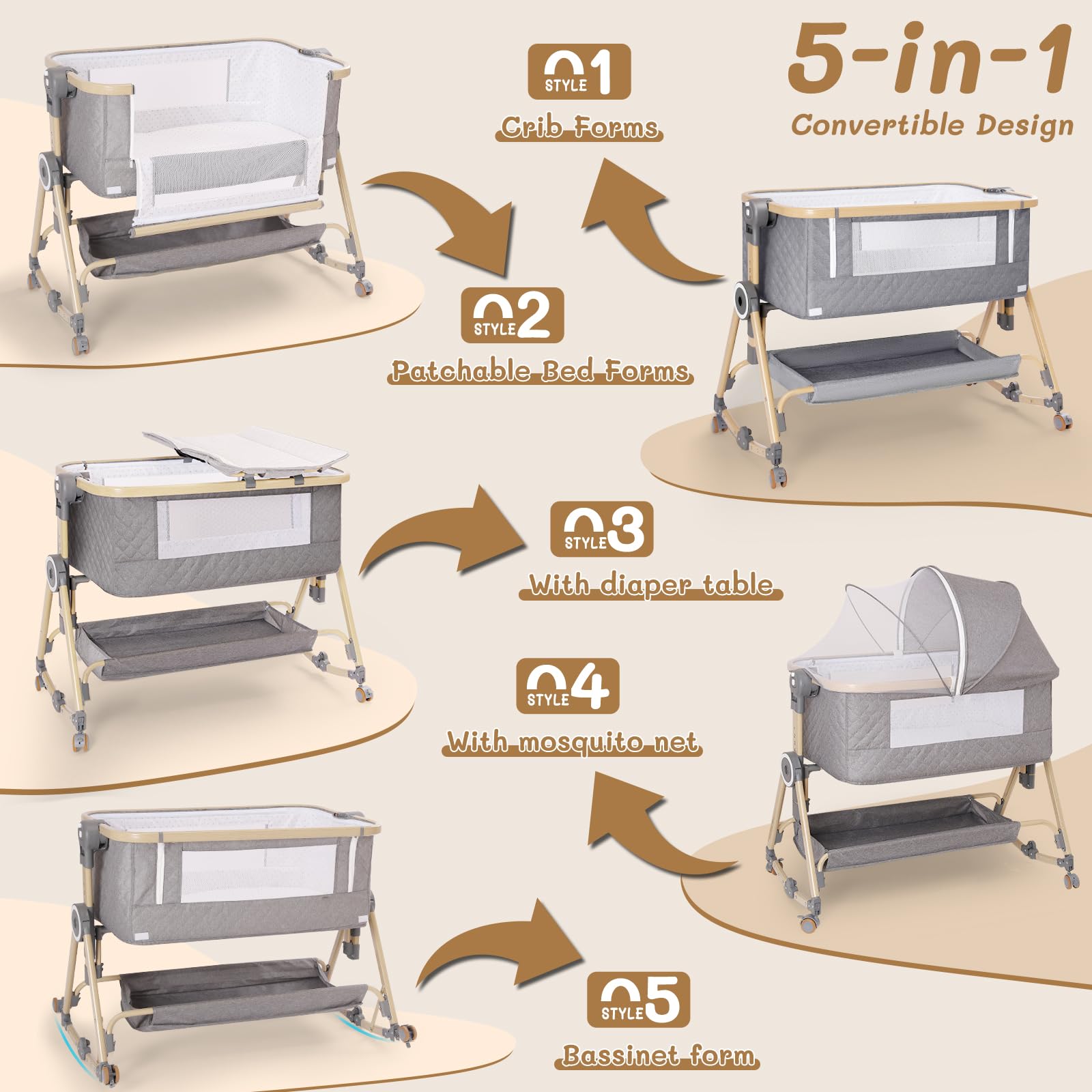 FYYWBABY baby bassinet mosquito-net extended protects against pests during naps