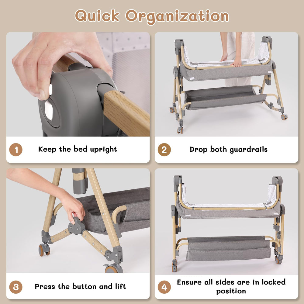 FYYWBABY baby bassinet storage layer keeps essentials within reach