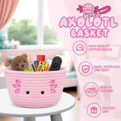 Fyzzra axolotl basket organizes baby toys and skincare products