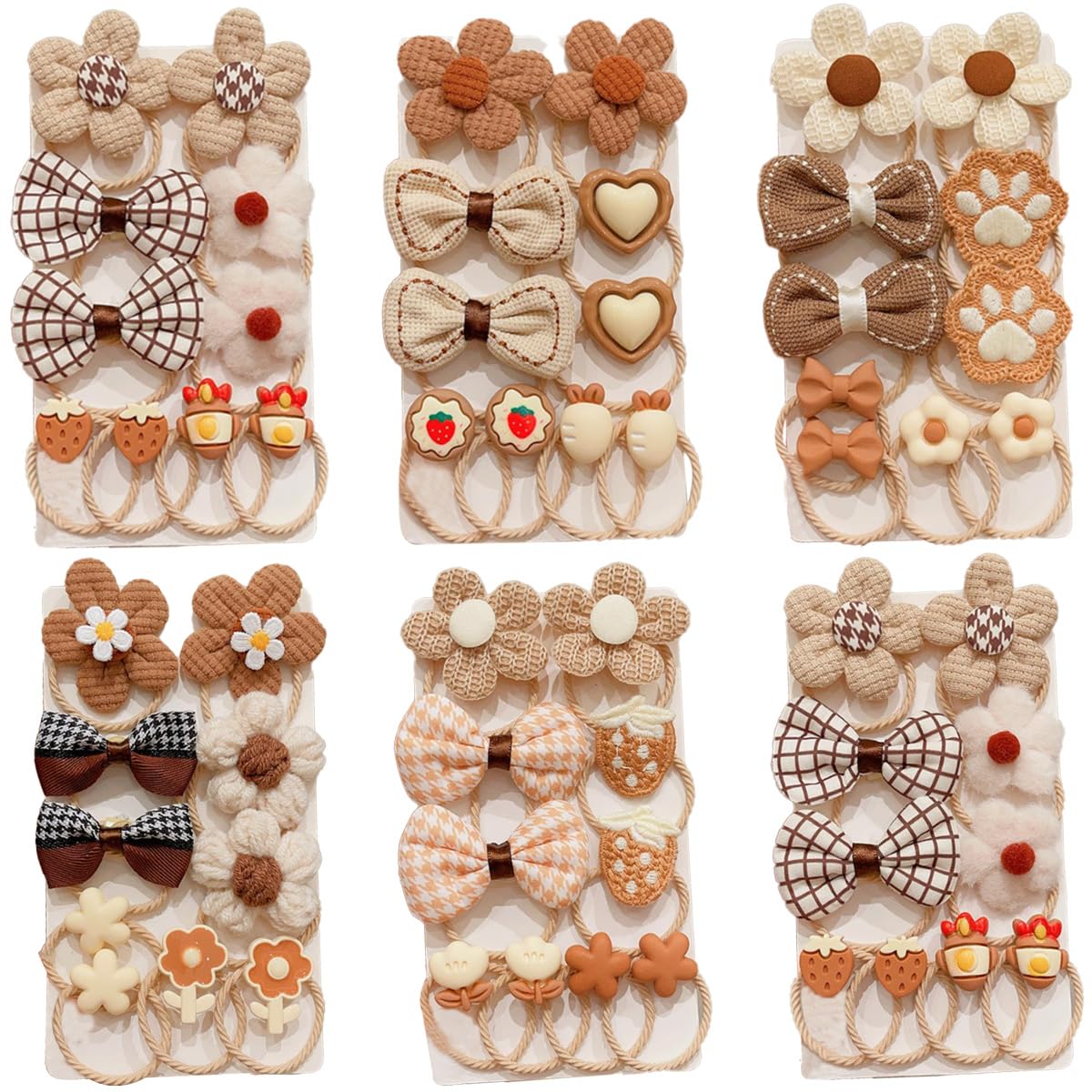 FZBNSRKO flower-bow hair ties provide gentle hold for everyday toddler ponytails.