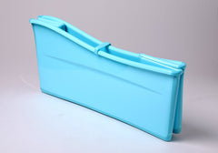 G Ganen plastic bathtub blue shot shows portable design for travel-friendly baths.