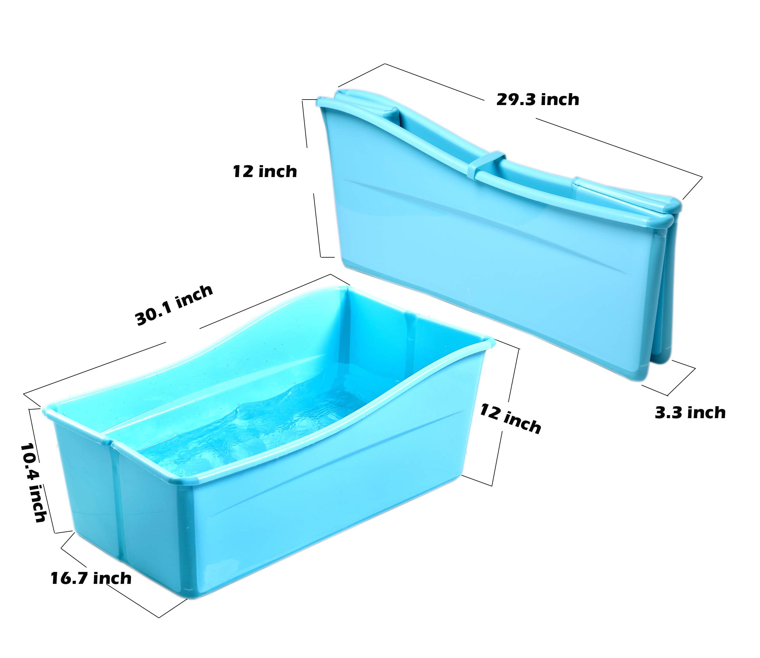 G Ganen portable tub folded for easy transport and storage.
