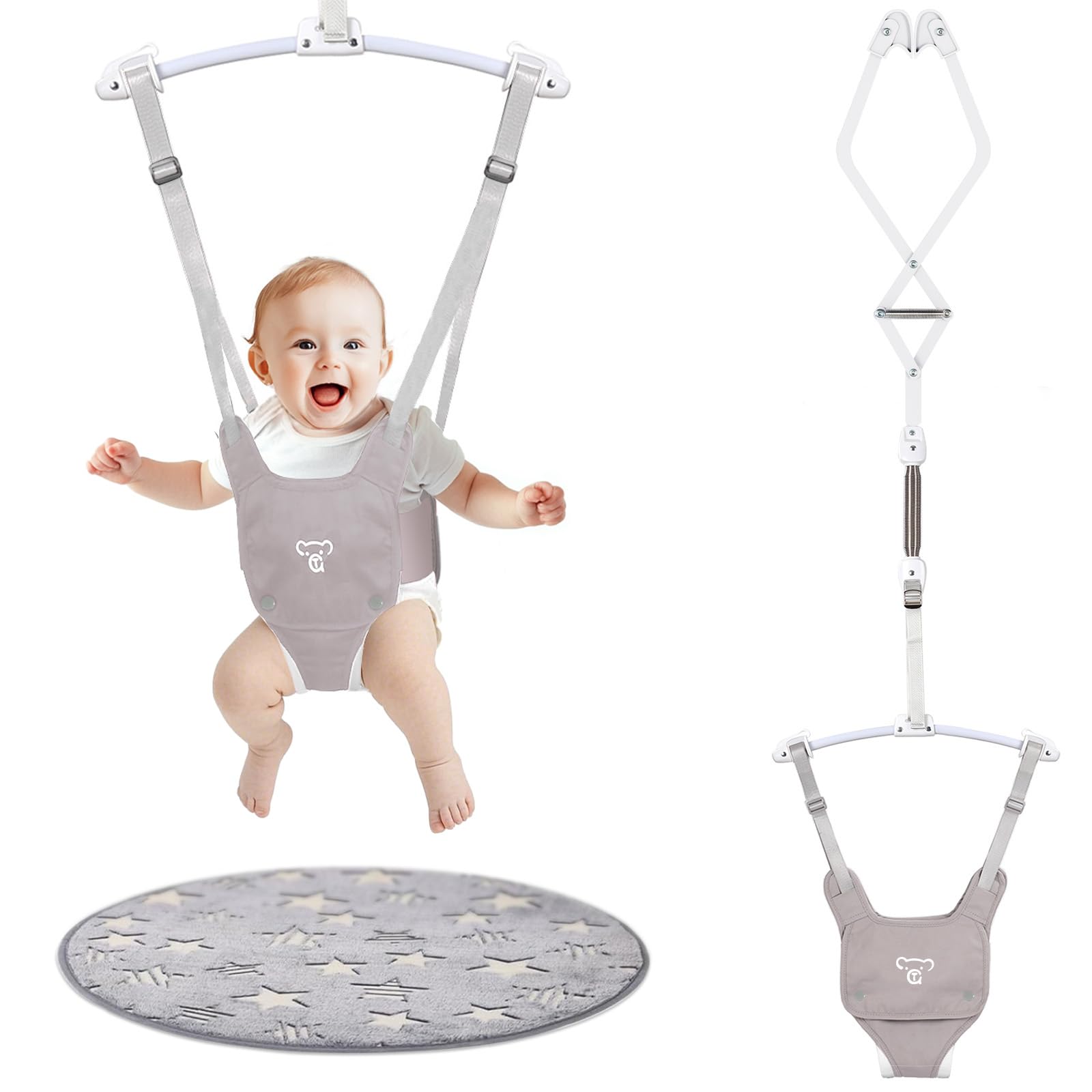 G TALECO GEAR doorway jumper in doorway with adjustable strap for safe play and growth