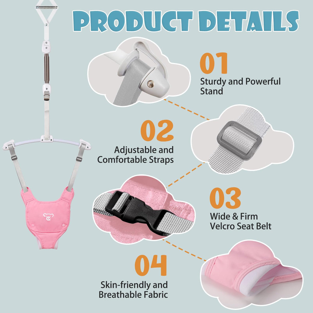G TALECO GEAR baby jumper doorway adjustable strap in action supports growing needs