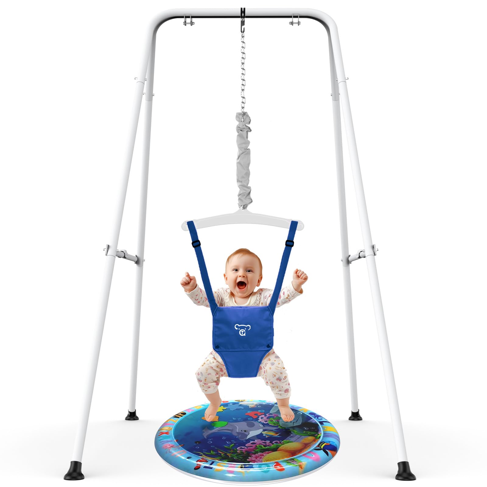 G TALECO Gear baby jumper stand supports upright posture during play.