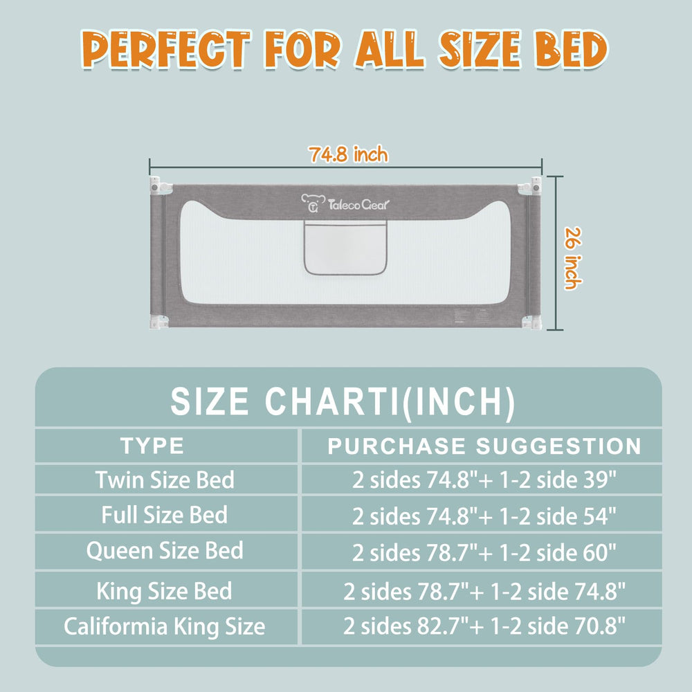 G TALECO GEAR universal fit works with twin to king beds.
