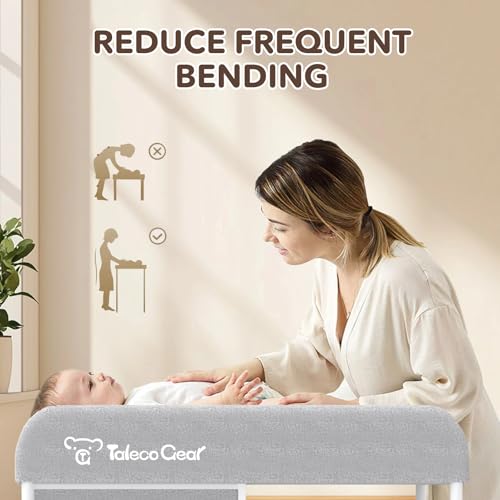G TALECO GEAR changing table at proper height reduces back strain during diapering