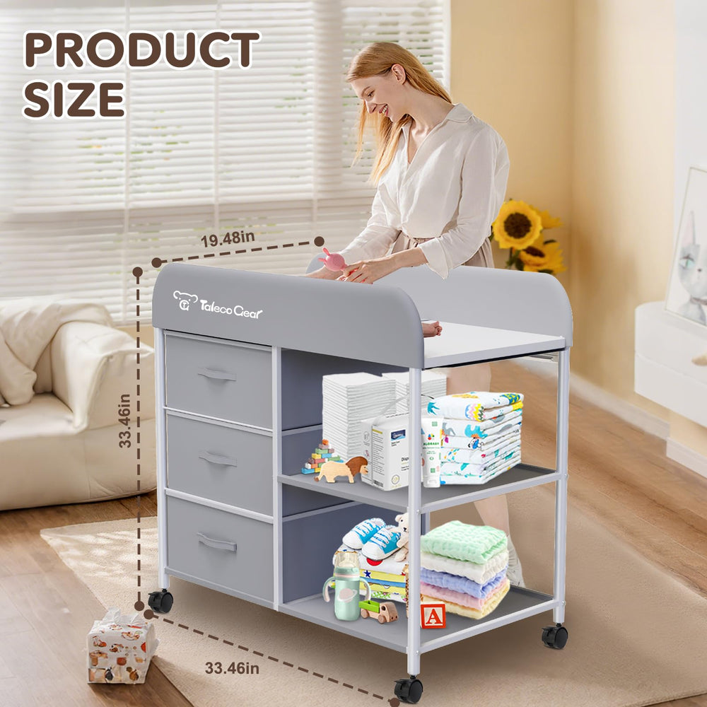 G TALECO GEAR storage solution fits diapering supplies, bottles, towels