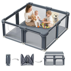 G TALECO GEAR foldable playpen unfolded offers ample space for babies to explore safely