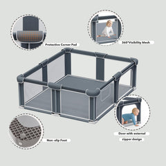 G TALECO GEAR playpen anti-slip base keeps the space steady on various floors